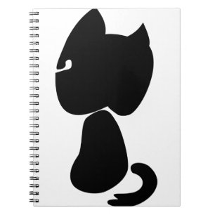 Schwarze Katze Silhouette Tiere Sitzen Notizblock