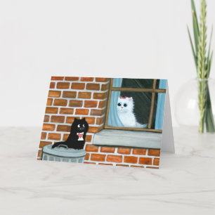 Schwarze Katze sind Sie meine Valentinsgruß-Karte Feiertagskarte