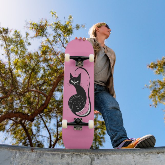 SCHWARZE KATZE-SKATEBOARD-PINKDECK SKATEBOARD (Außenbereich 1)
