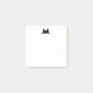 Schwarze Katze späht - 3 mal 3 Post-it-Notiz Post-it Klebezettel