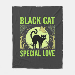 Schwarze Katze Spezielle Liebe Halloween Grafik Fleecedecke