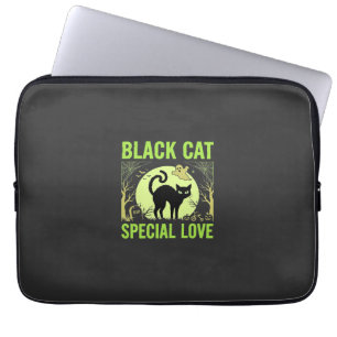 Schwarze Katze Spezielle Liebe Halloween Grafik Laptopschutzhülle