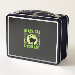 Schwarze Katze Spezielle Liebe Halloween Grafik Metall Brotdose