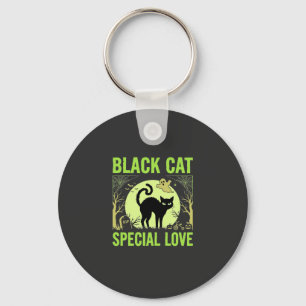 Schwarze Katze Spezielle Liebe Halloween Grafik Schlüsselanhänger