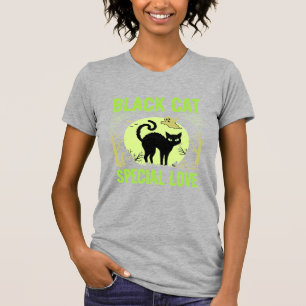 Schwarze Katze Spezielle Liebe Halloween Grafik T-Shirt