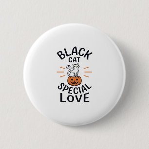 Schwarze Katze spezielle Liebe Halloween-Katze Vek Button