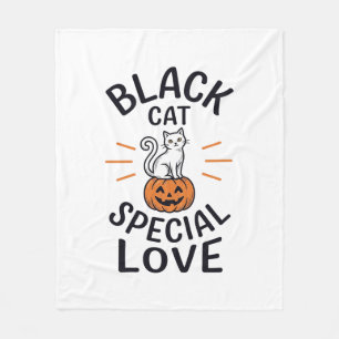Schwarze Katze spezielle Liebe Halloween-Katze Vek Fleecedecke