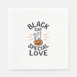 Schwarze Katze spezielle Liebe Halloween-Katze Vek Serviette