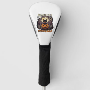 Schwarze Katze Spezielle Liebe Halloween Kürbis Vo Golf Headcover