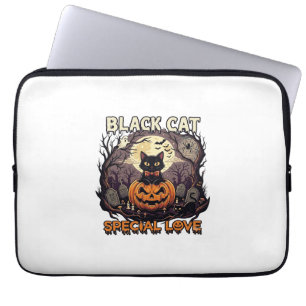 Schwarze Katze Spezielle Liebe Halloween Kürbis Vo Laptopschutzhülle
