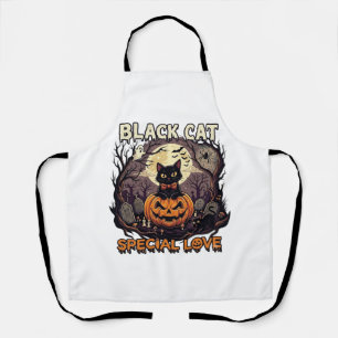 Schwarze Katze Spezielle Liebe Halloween Kürbis Vo Schürze