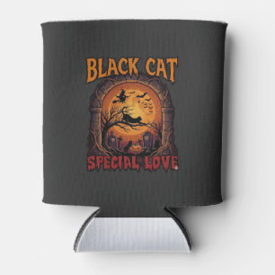 Schwarze Katze Spezielle Liebe Halloween Mond Hexe Dosenkühler
