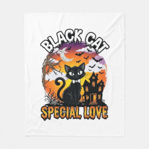 Schwarze Katze Spezielle Liebe Halloween Spukhaus Fleecedecke