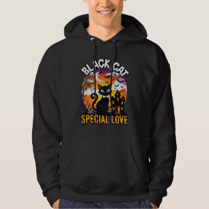 Schwarze Katze Spezielle Liebe Halloween Spukhaus  Hoodie
