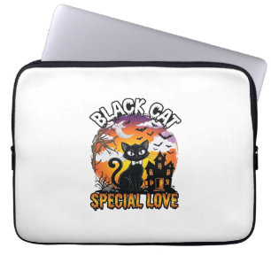 Schwarze Katze Spezielle Liebe Halloween Spukhaus Laptopschutzhülle