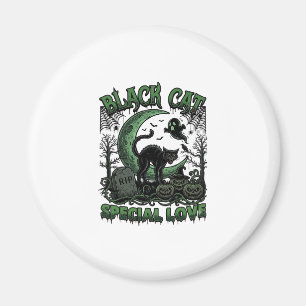 Schwarze Katze Spezielle Liebe Haloween Halbmond G Magnet