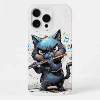Schwarze Katze spielt Flöte Süße Flötenspielerin G iPhone 16 Pro Max Hülle