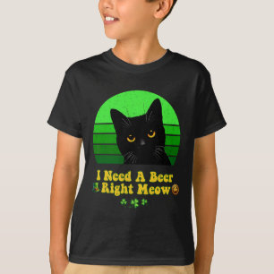 Schwarze Katze St. Patricks Tag Lustige Katzenlieb T-Shirt