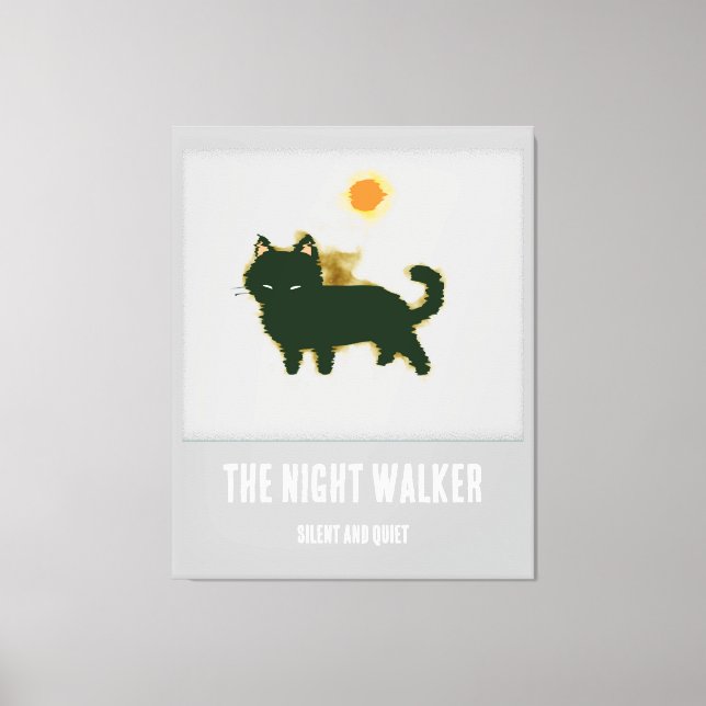 Schwarze Katze Stretched Canvas Print Leinwanddruck (Vorderseite)