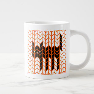SCHWARZE KATZE STRICK Große weiße Tasse