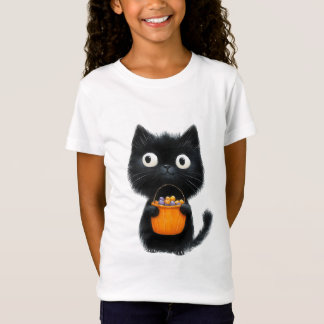 Schwarze Katze Süßigkeiten oder Saures Halloween K T-Shirt