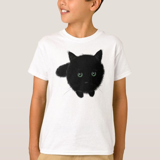 Schwarze Katze T-Shirt (Vorderseite)
