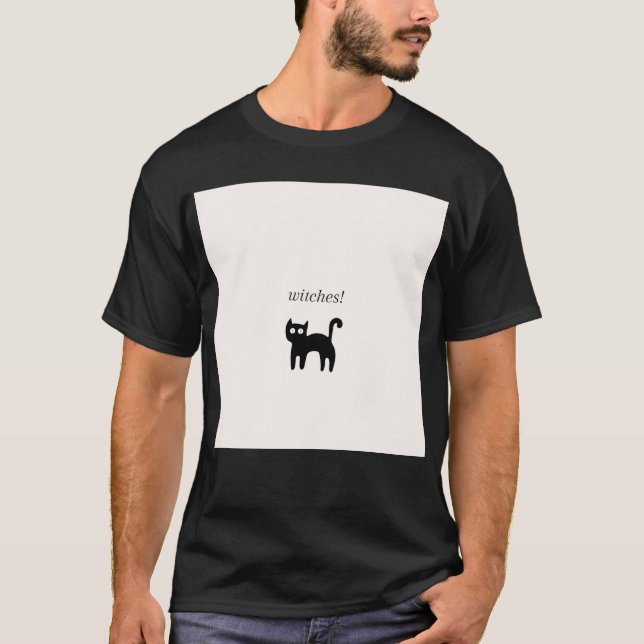 Schwarze Katze T-Shirt (Vorderseite)
