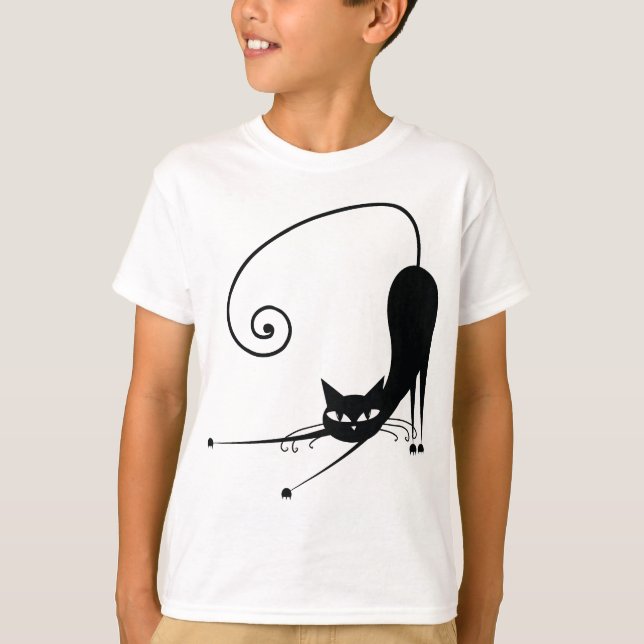 Schwarze Katze T-Shirt (Vorderseite)