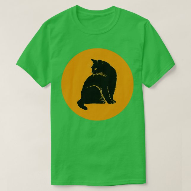 Schwarze Katze T-Shirt (Design vorne)