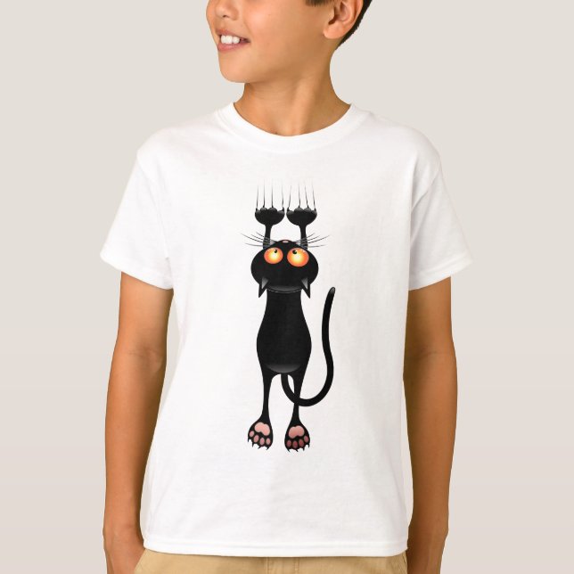 Schwarze Katze T-Shirt (Vorderseite)