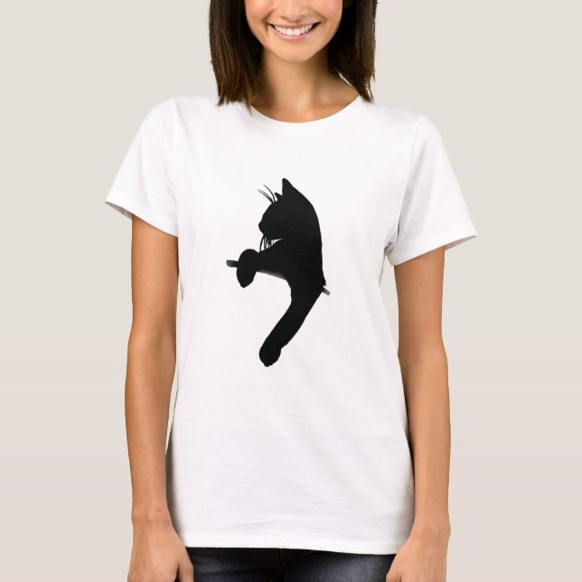 Schwarze Katze T-Shirt (Vorderseite)