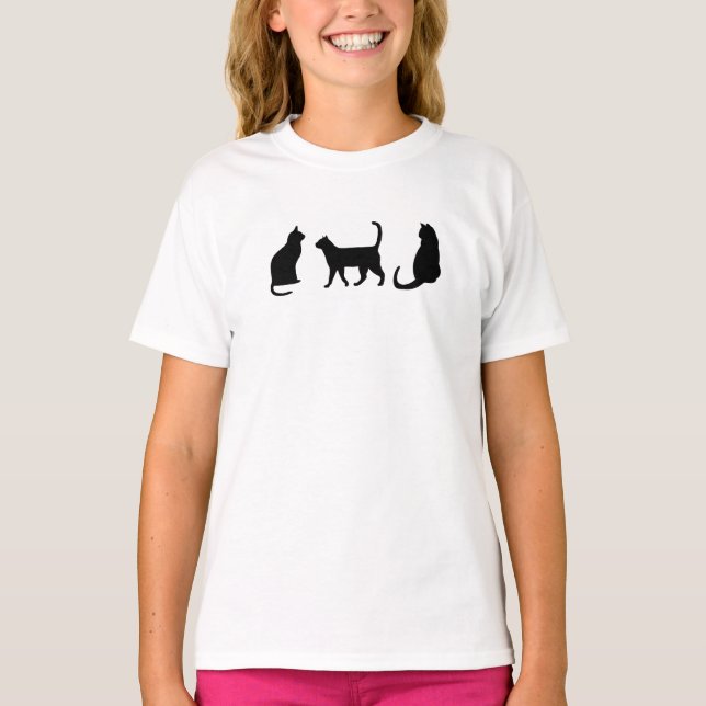 Schwarze Katze T-Shirt (Vorderseite)