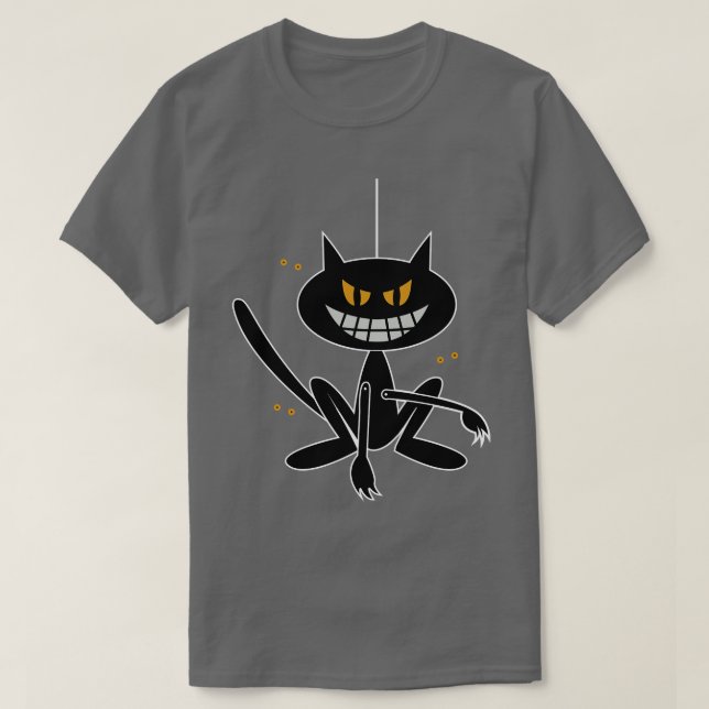 Schwarze Katze T-Shirt (Design vorne)