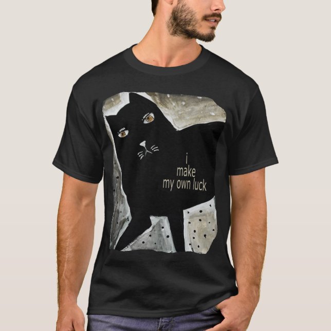 Schwarze Katze T-Shirt (Vorderseite)