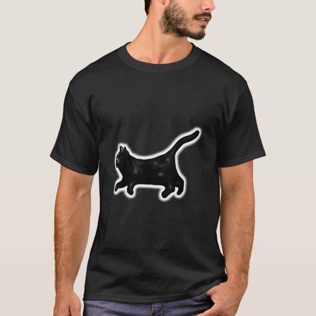 Schwarze Katze T-Shirt (Vorderseite)