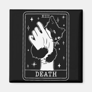Schwarze Katze Tarot Tod Halloween Hexenkatze Lieb Magnet