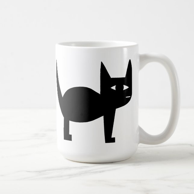 Schwarze Katze Tasse (Rechts)