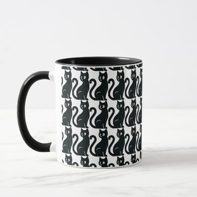 Schwarze Katze Tasse (Links)