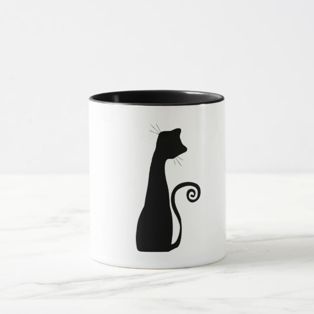 Schwarze Katze Tasse (Zentrum)