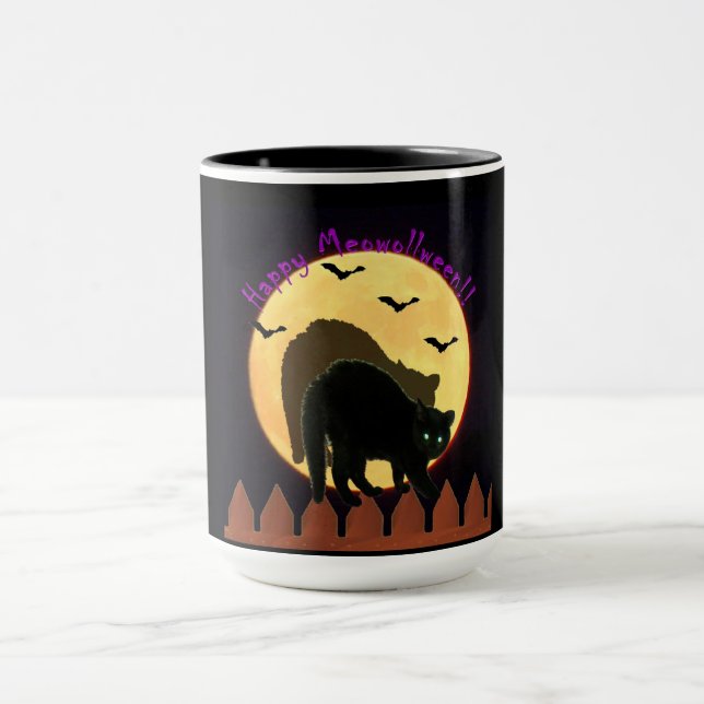 Schwarze Katze Tasse (Zentrum)