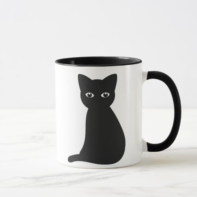 Schwarze Katze-Tasse Tasse (Rechts)
