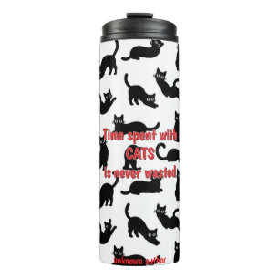 Schwarze Katze Thermobecher Thermosbecher