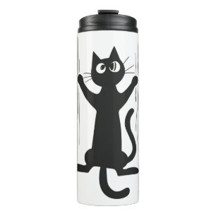 Schwarze Katze Thermosbecher