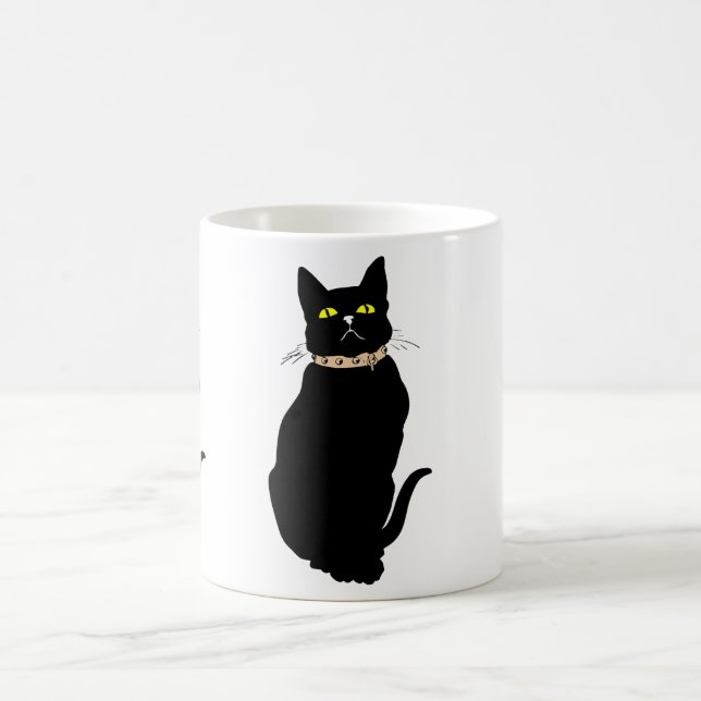 Schwarze Katze, Tierdarstellung Kaffeetasse (Mittel)