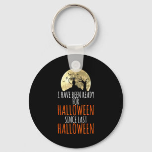 Schwarze Katze toter Baum bereit für Halloween Schlüsselanhänger