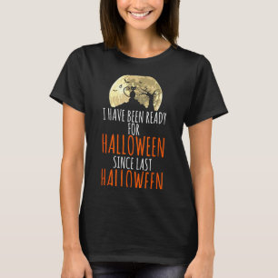 Schwarze Katze toter Baum bereit für Halloween T-Shirt