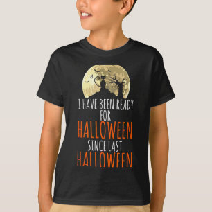 Schwarze Katze toter Baum bereit für Halloween T-Shirt