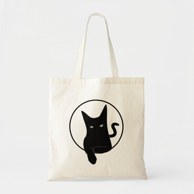 Schwarze Katze Tragetasche (Vorne)
