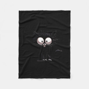 Schwarze Katze überlebte gut, alles ist in Ordnung Fleecedecke