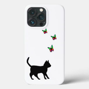 Schwarze Katze und Butterfly Case-Mate iPhone Hülle